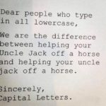 Capital letters are important! 😀