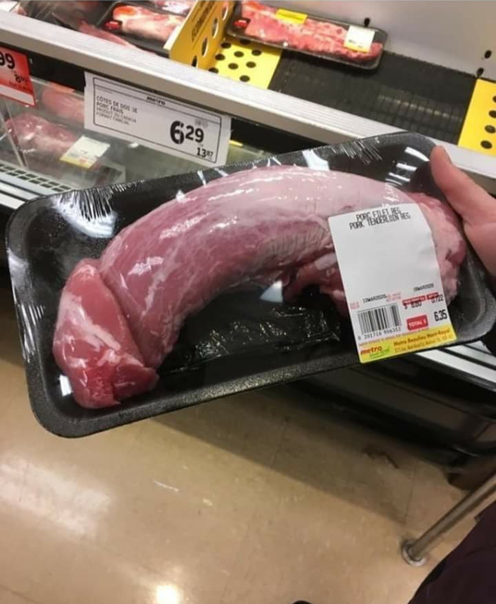 Got the last pack of pork in the supermarket. Suddenly not hungry! 😌
