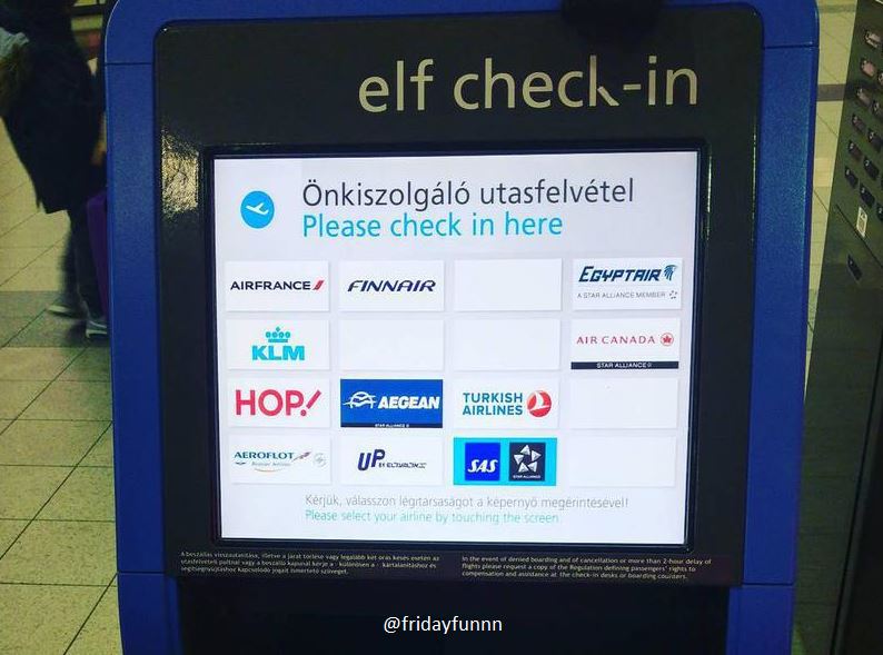So sweet how elves get their own check-in these days! 😀