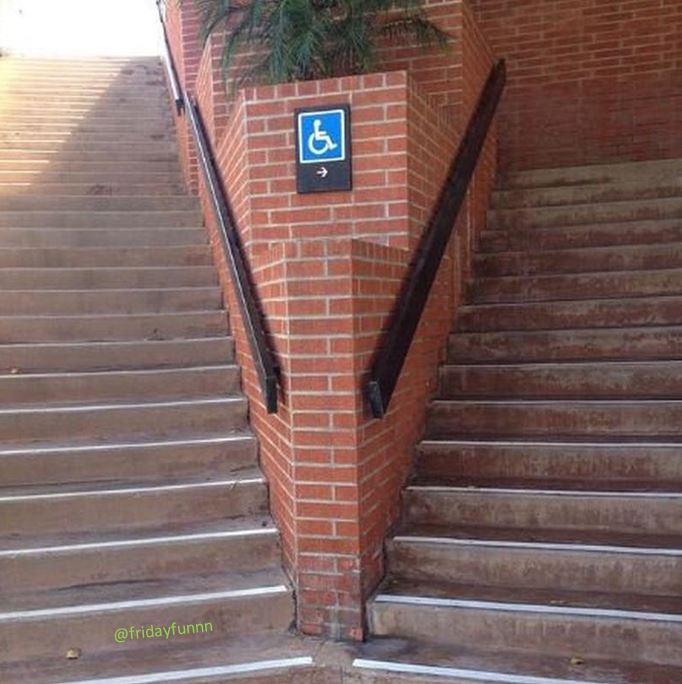 Able bodied left, wheelchairs right! How thoughtful! 😉