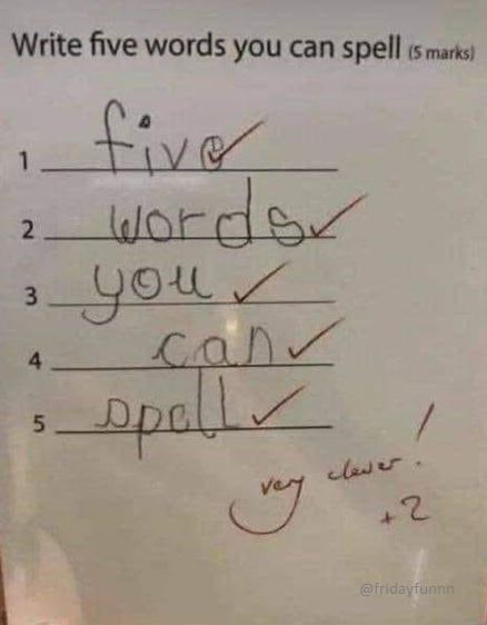 Smart kid eh? And two extra marks! 👍