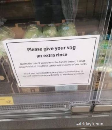 The supermarket's new hygiene rules are a bit odd! 😀
